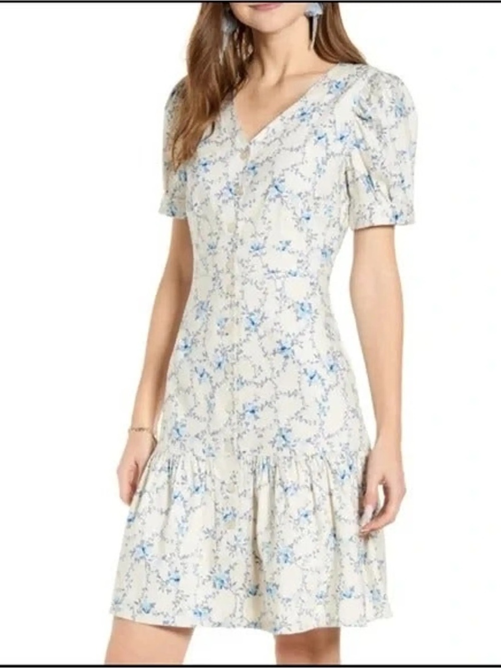 Rachel Parcell Flirty Easy Linen Blend Mini Dress